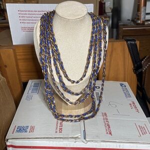 Blue and Gold Chain Necklace